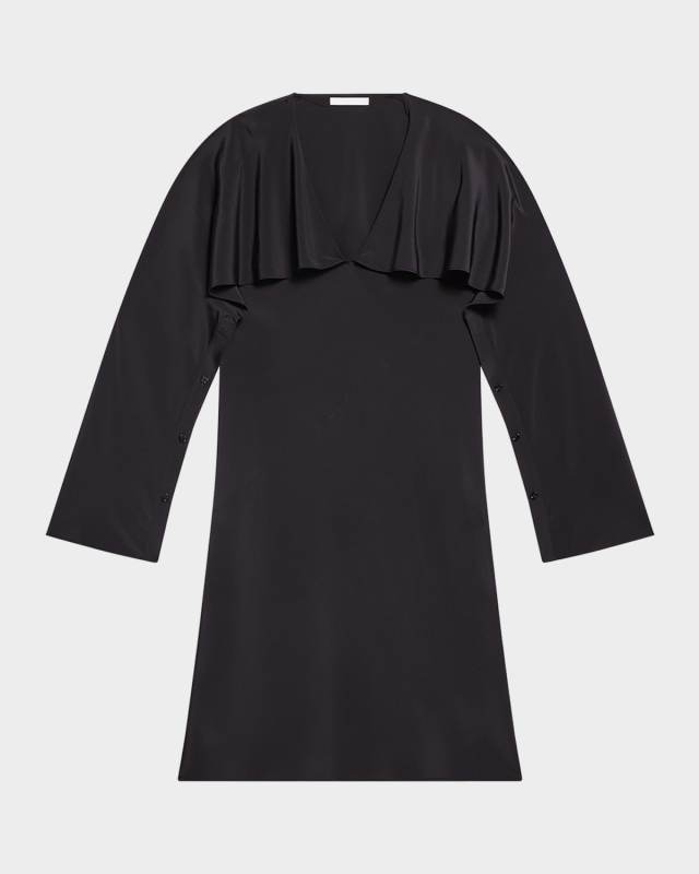 Long-Sleeve Silk Scarf Dress