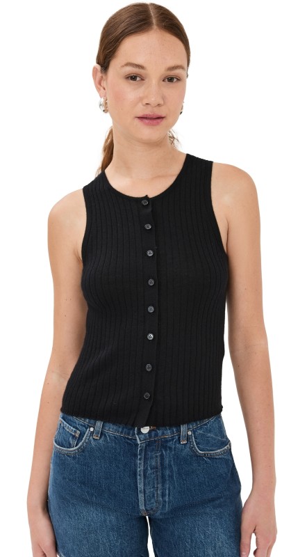 LISA YANG Cam Cashmere Vest Black