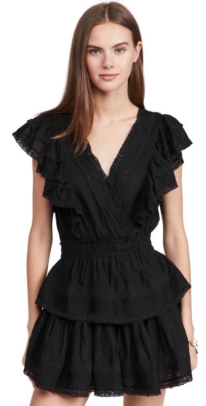 LoveShackFancy Gwen Dress Black