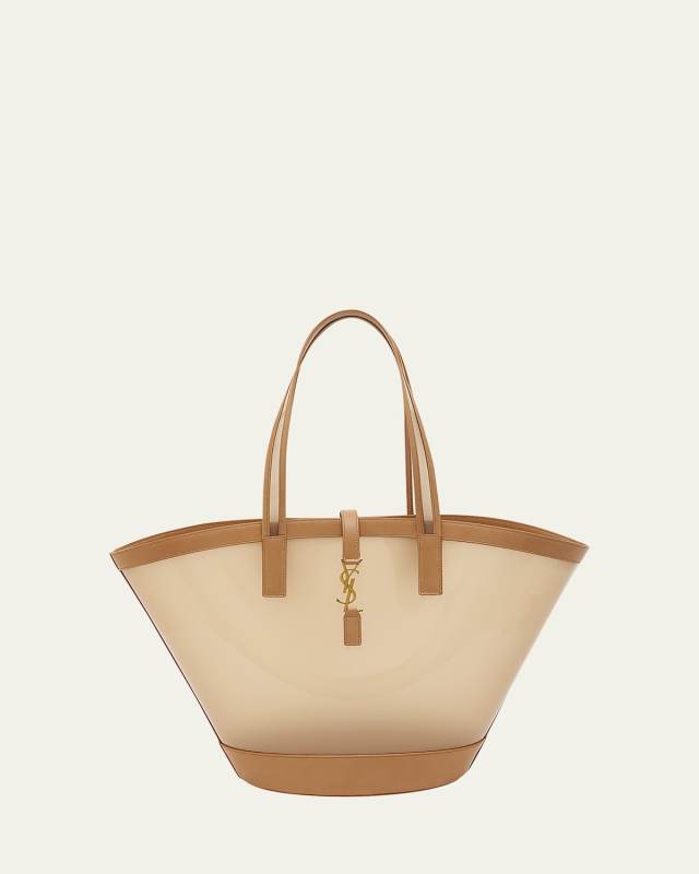 Medium YSL Vinyl Tote Basket Tote Bag