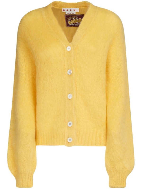 V-neck mohair-blend cardigan