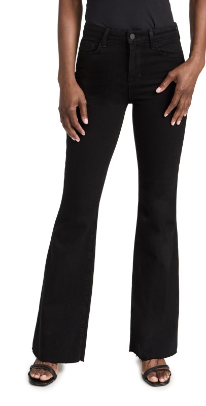 L'AGENCE Sera Sneaker Flare Jeans Saturated Black