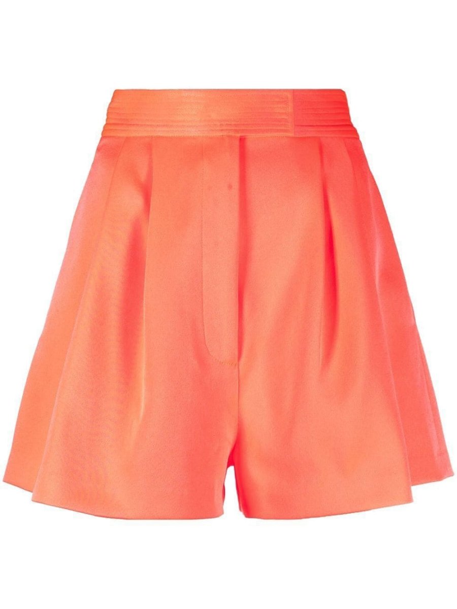 flared high-waisted shorts