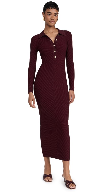 Retrofête Buffy Knit Dress Metallic Port