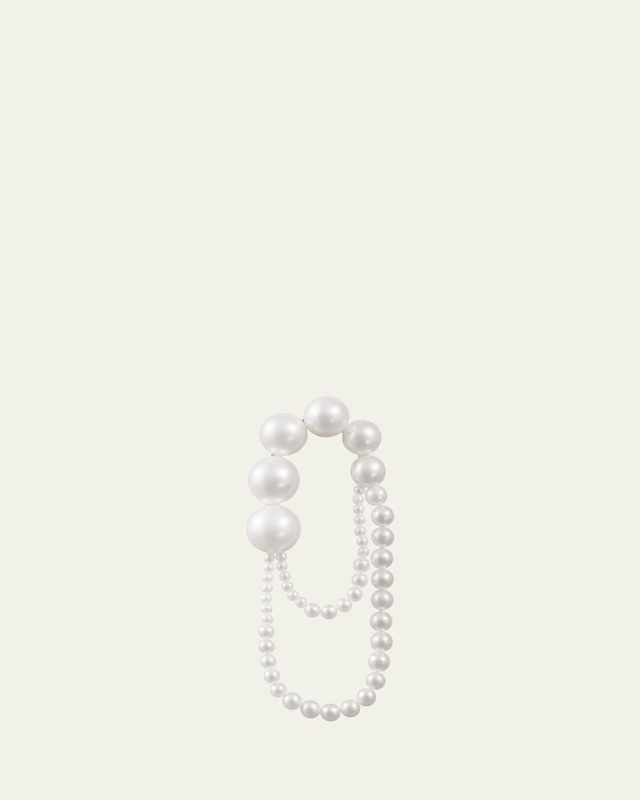 14K Yellow Gold Embrasse de Perle Graduating Freshwater Pearl Earring, Single (Left)