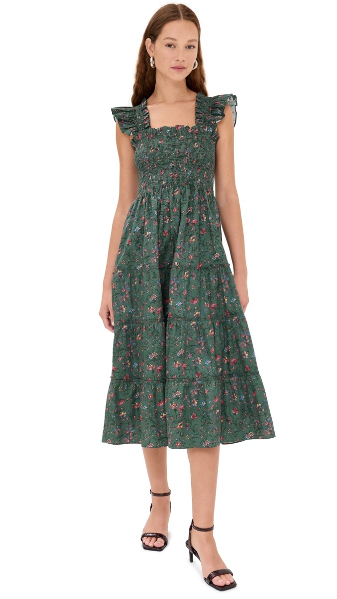 Hill House Home The Ellie Nap Dress Fleur Chintz/Bottle Green