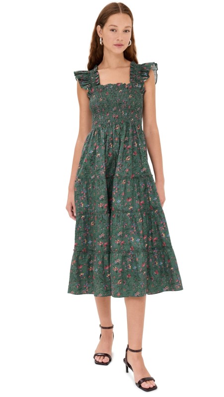 Hill House Home The Ellie Nap Dress Fleur Chintz/Bottle Green
