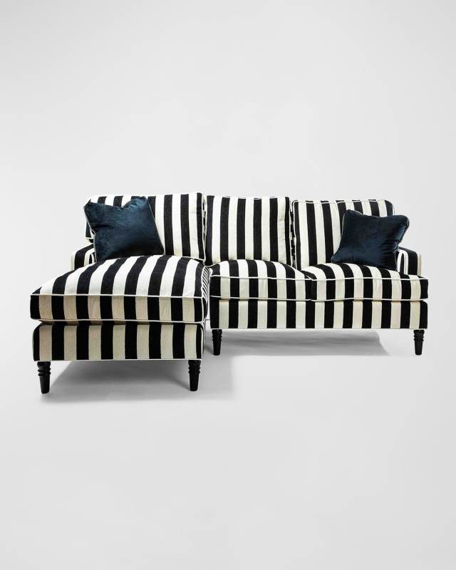 Marquee Stripe 2-Piece Left Arm Chaise Sectional