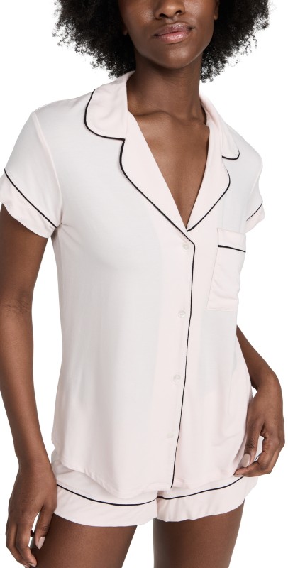 Eberjey Gisele Shortie PJ Set Sorbet/Black