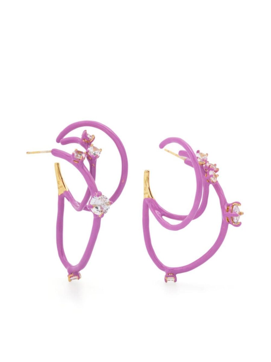 crystal-embellished hoop earrings