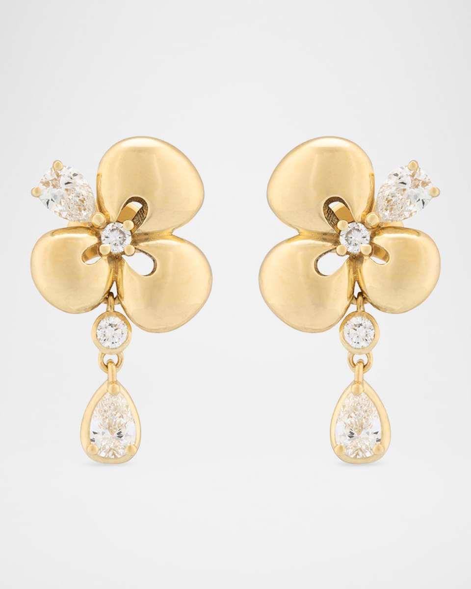 18K Yellow Gold Ischia Diamond Earrings