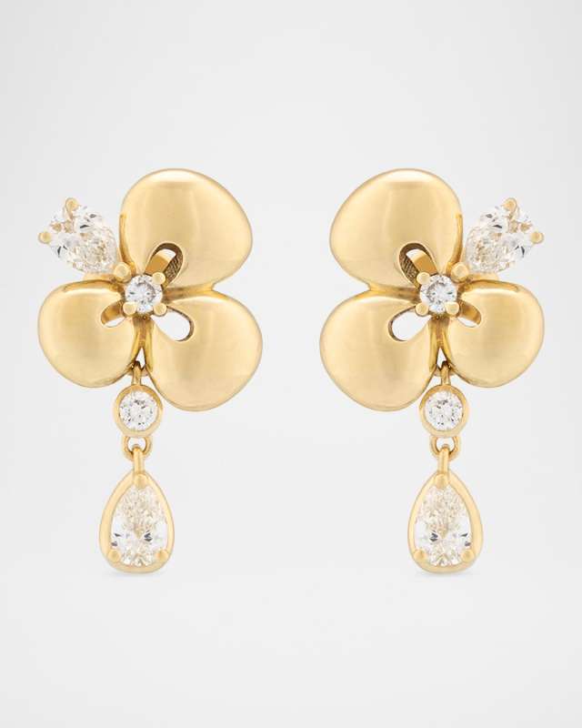 18K Yellow Gold Ischia Diamond Earrings