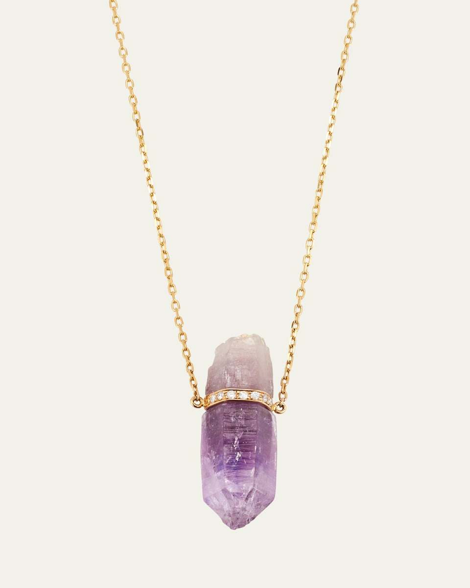 Vera Cruz Amethyst and Diamond Bar Necklace