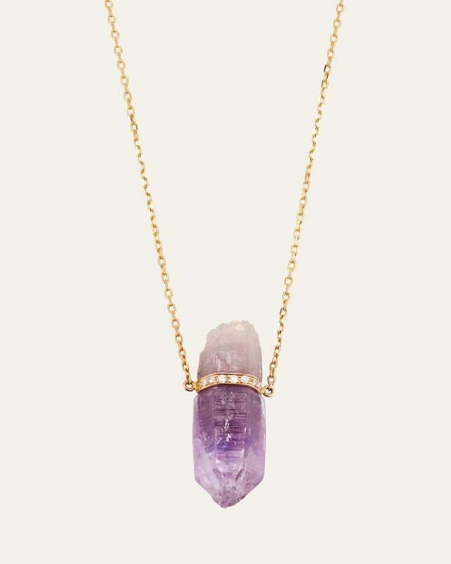 Vera Cruz Amethyst and Diamond Bar Necklace