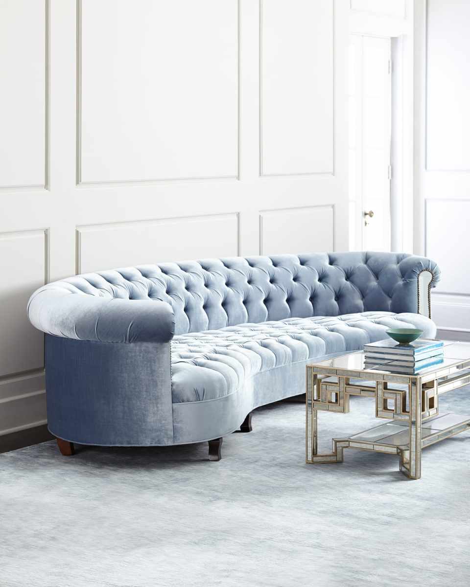 Rebecca Mirrored Tufted Sofa - 86"
