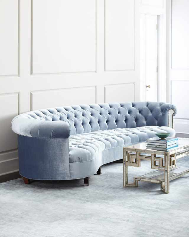 Rebecca Mirrored Tufted Sofa - 86"