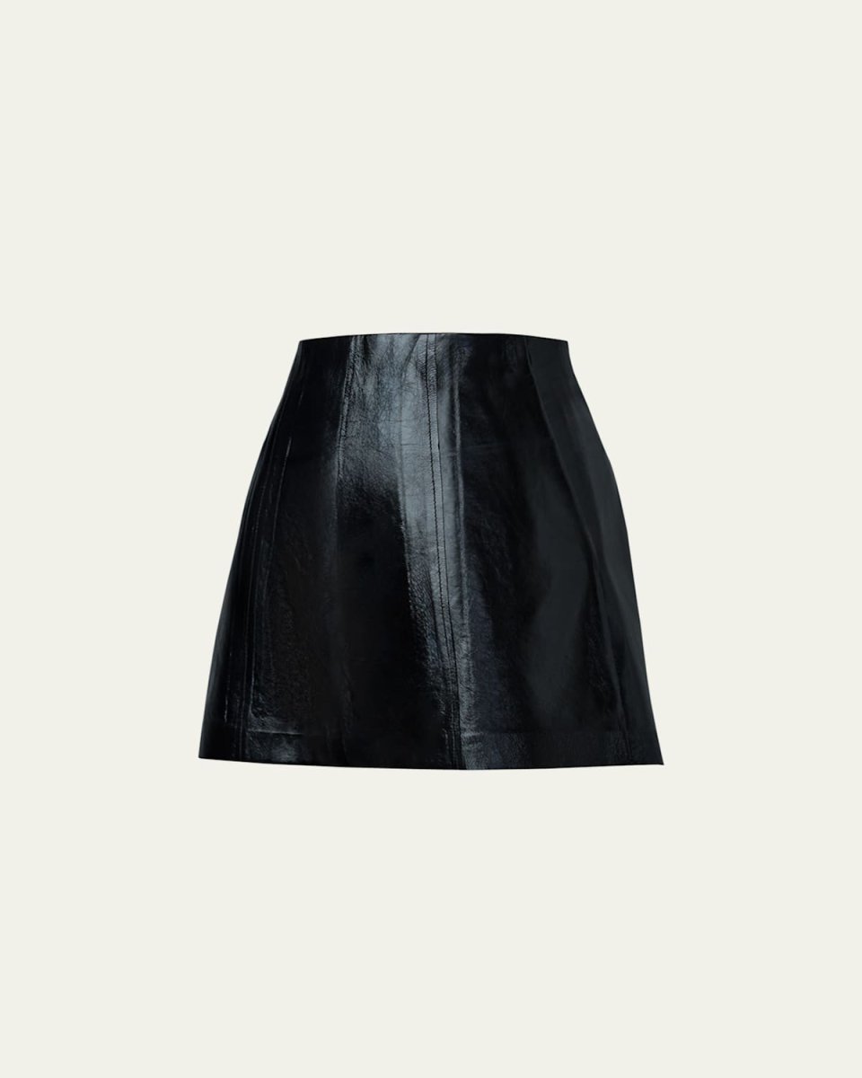 Dava Paneled Patent Leather Shorts