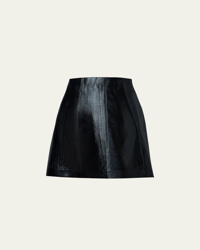 Dava Paneled Patent Leather Shorts
