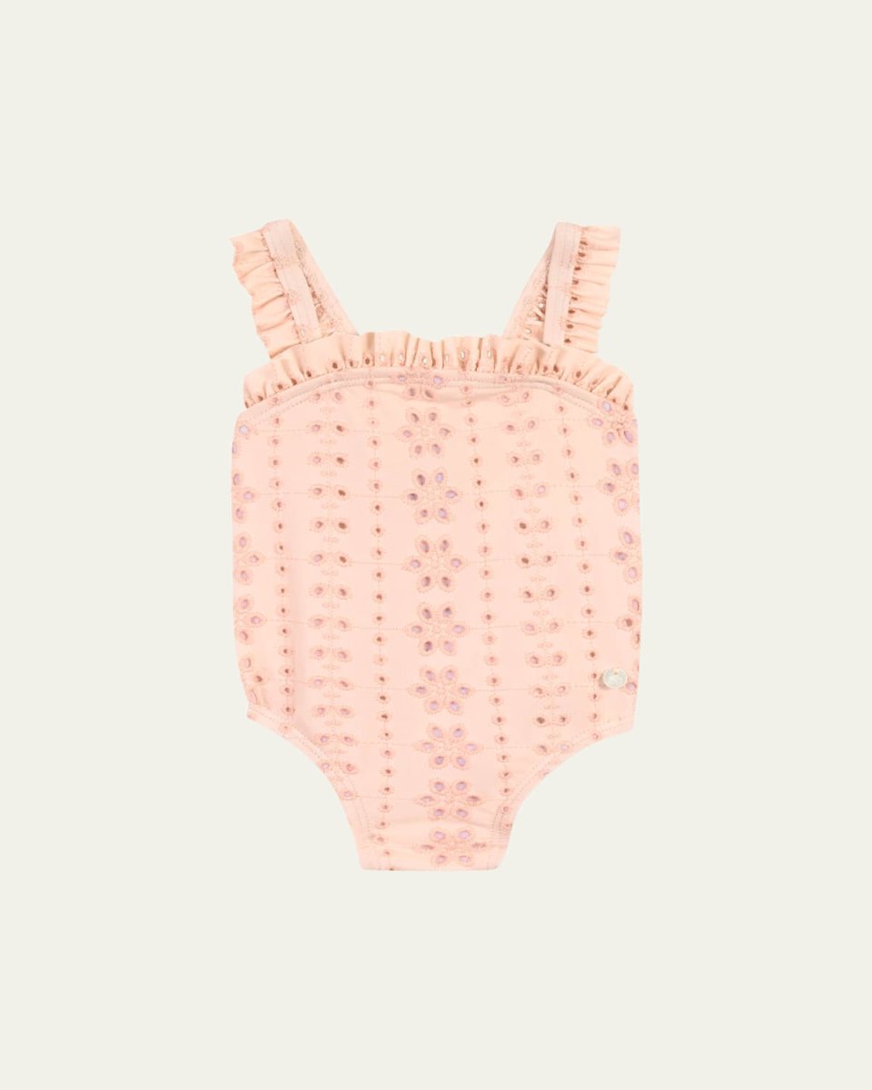 Girl's Eyelet Trim One-Piece Swimsuit, Size 3M-3