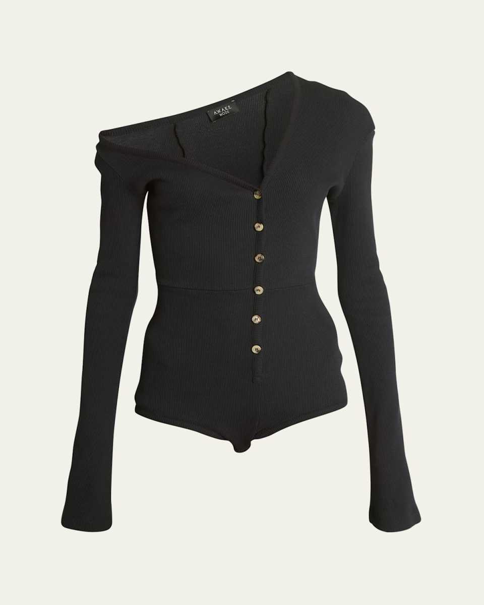 Asymmetric Long-Sleeve Bodysuit