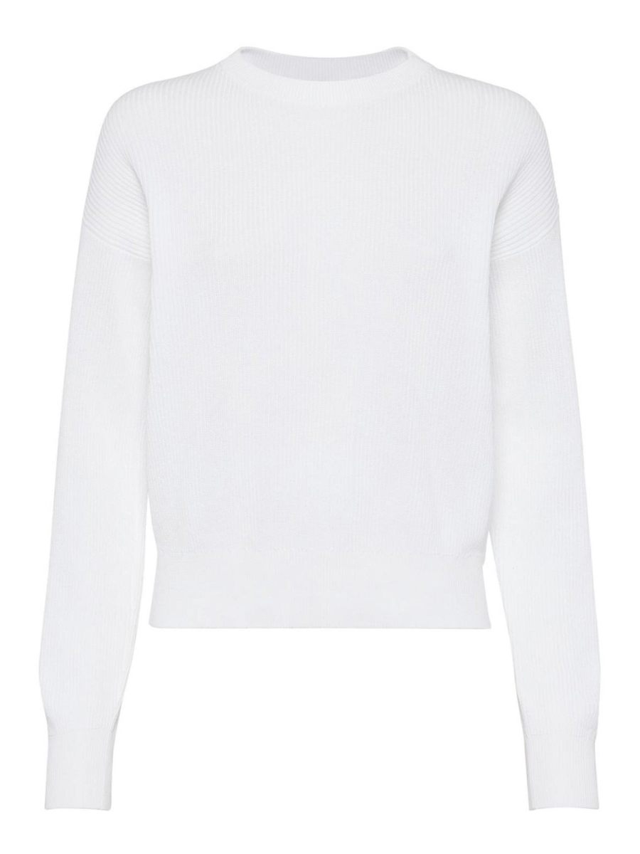 Brunello Cucinelli Pull Col Rond - Blanc
