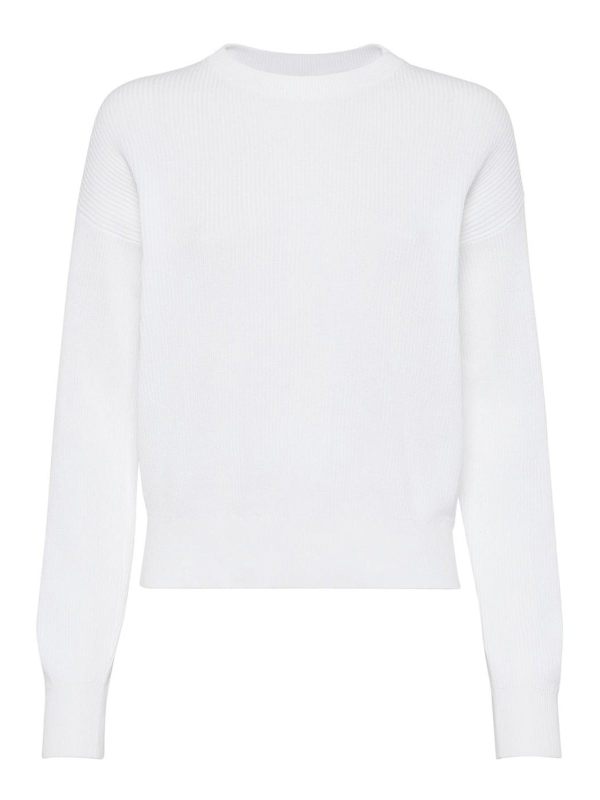 Brunello Cucinelli Pull Col Rond - Blanc