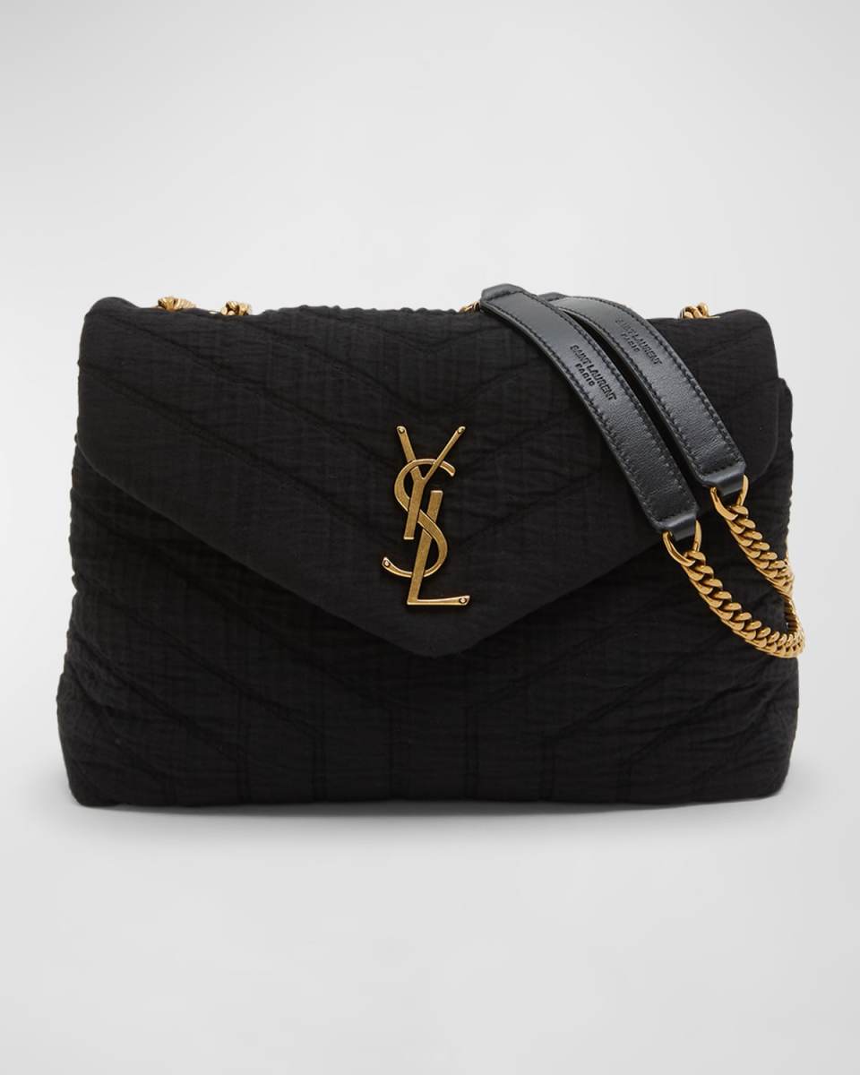 Loulou Small YSL Shoulder Bag in Quilted Fabric