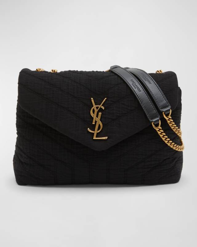Loulou Small YSL Shoulder Bag in Quilted Fabric