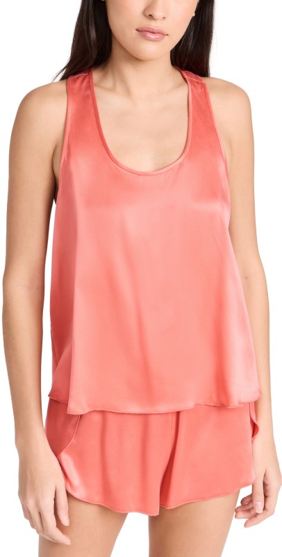 Lunya Washable Silk Tulip Back Set Outro Coral