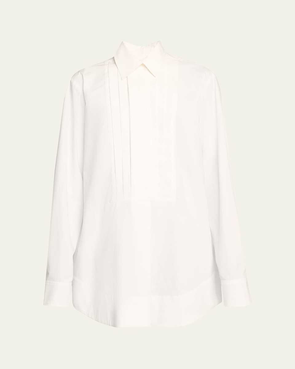 Fallen Pleated Cotton Shirtdress
