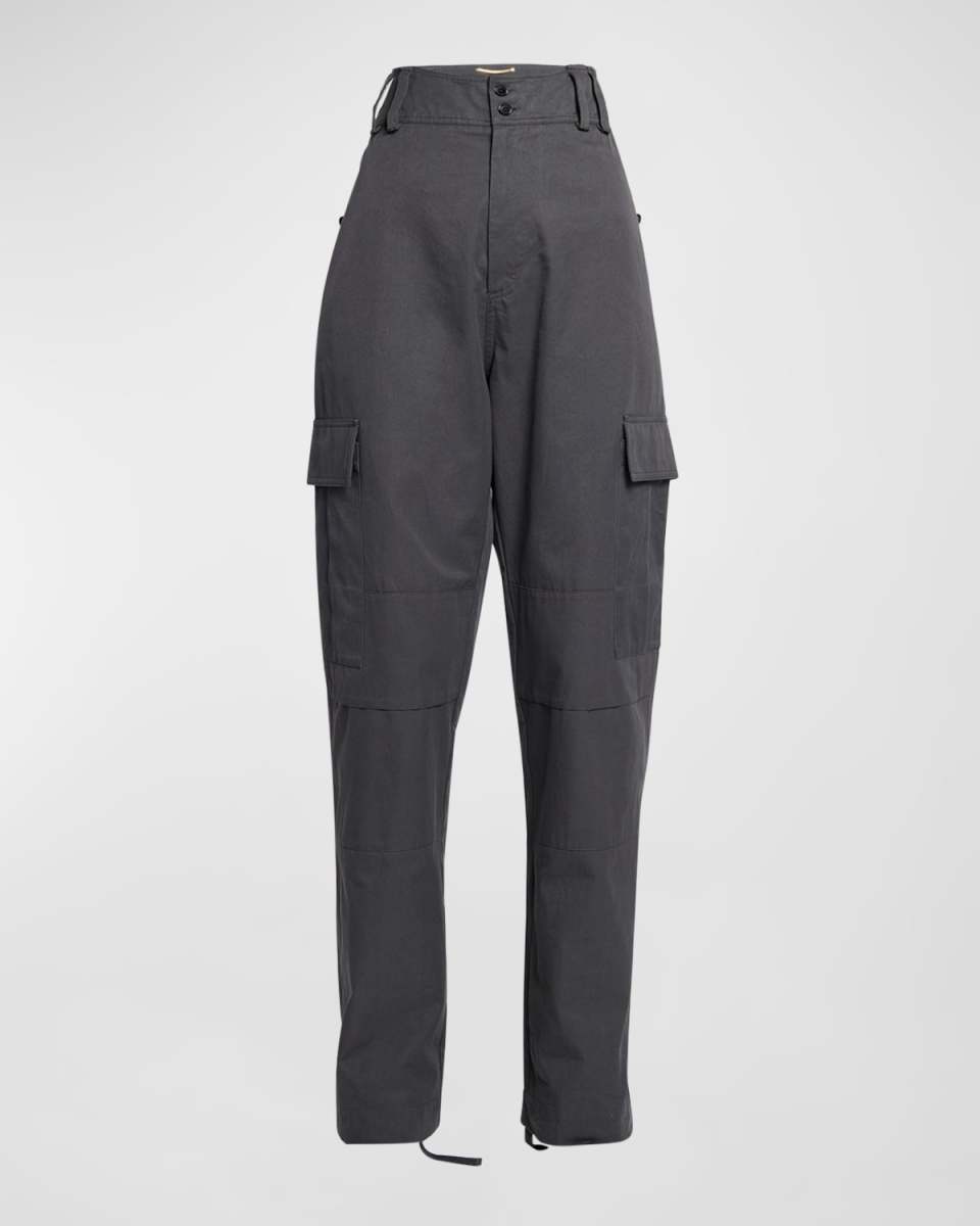 High-Rise Straight-Leg Cargo Pants