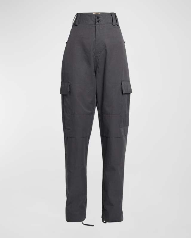 High-Rise Straight-Leg Cargo Pants