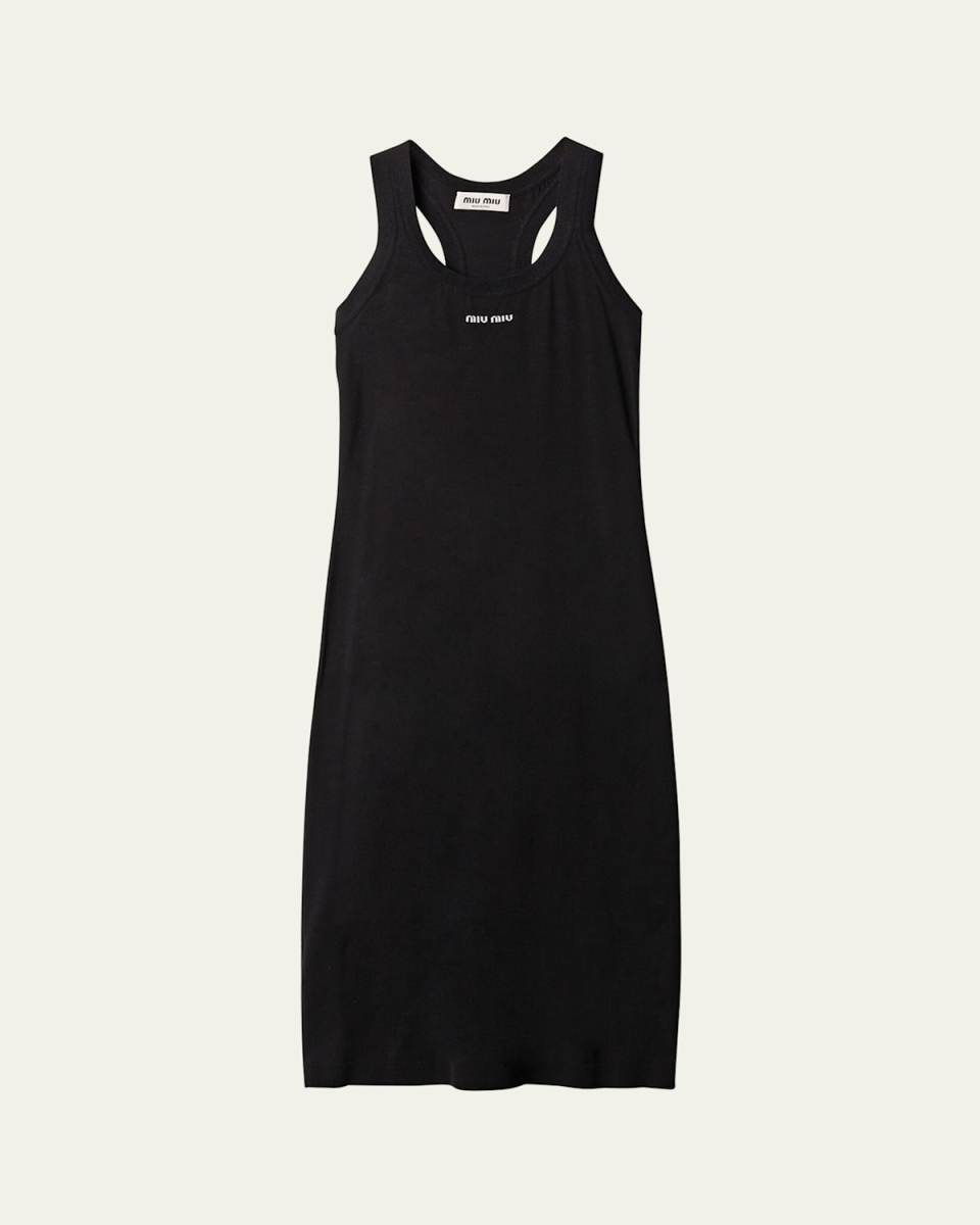Intarsia Logo Tank Top Midi Dress