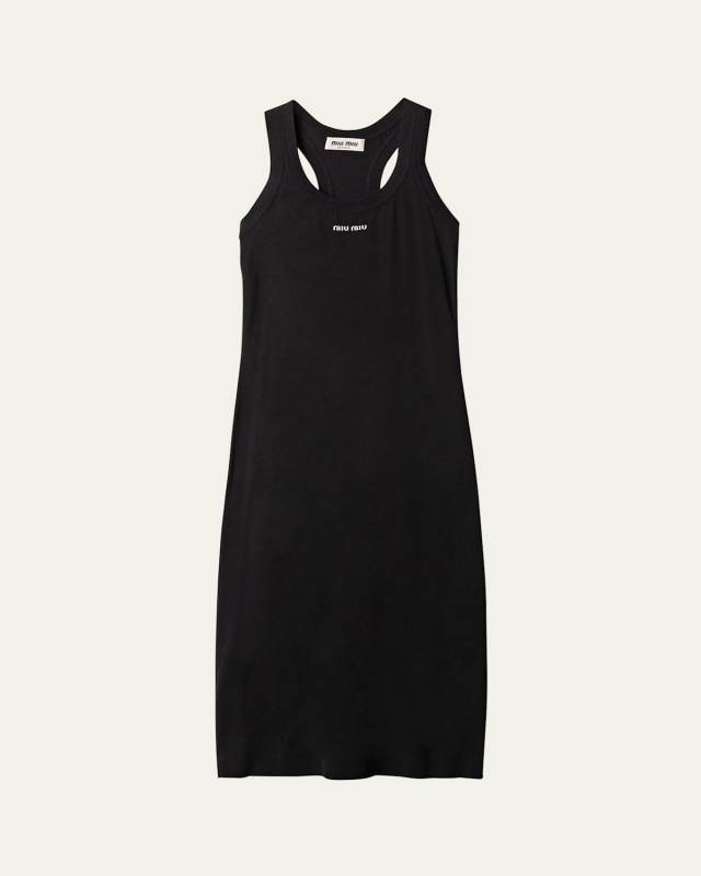 Intarsia Logo Tank Top Midi Dress