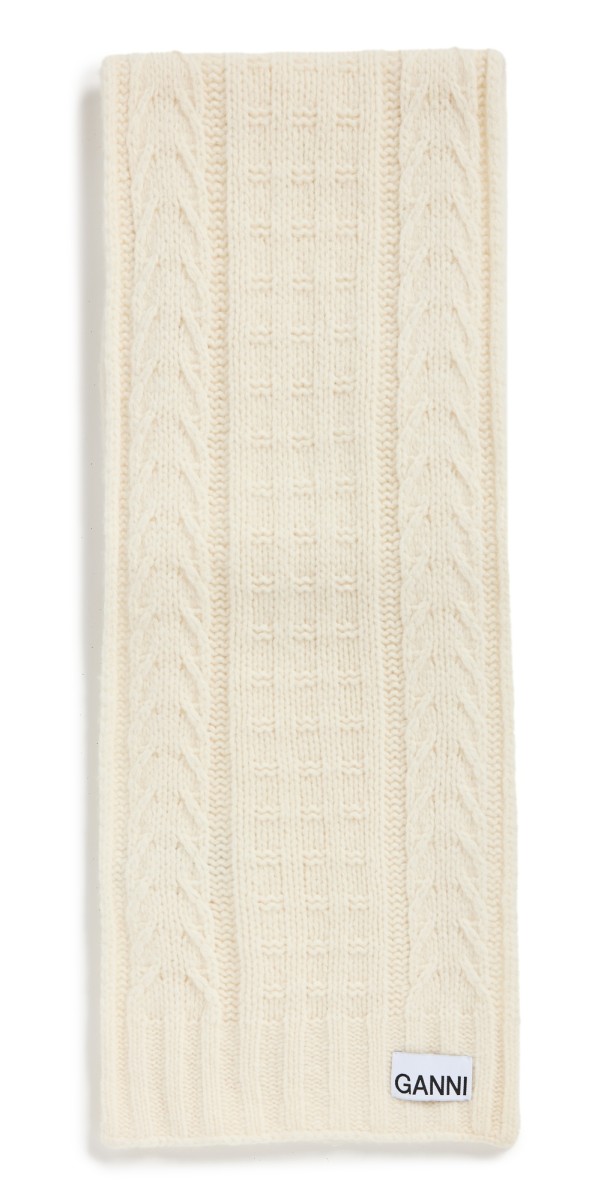GANNI Cable Scarf Egret
