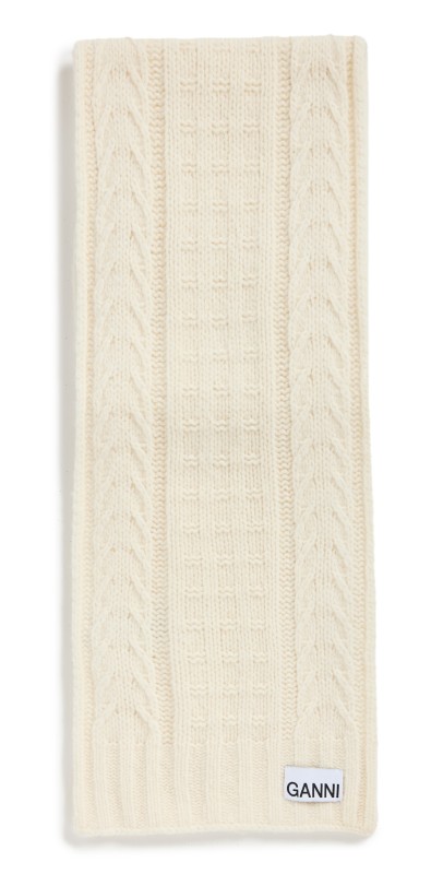 GANNI Cable Scarf Egret