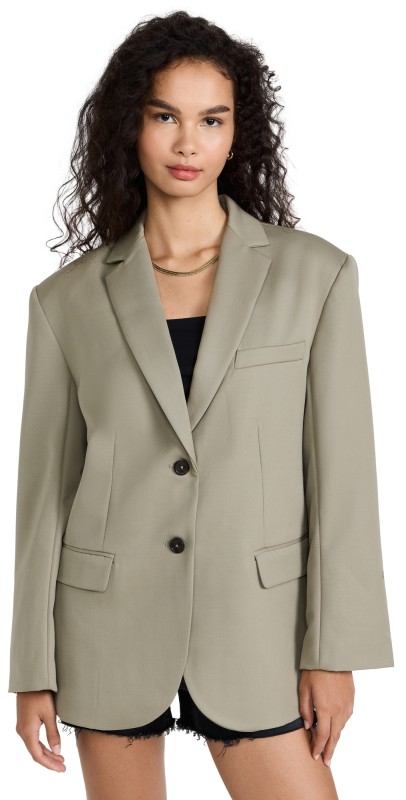 ANINE BING Quinn Blazer Green