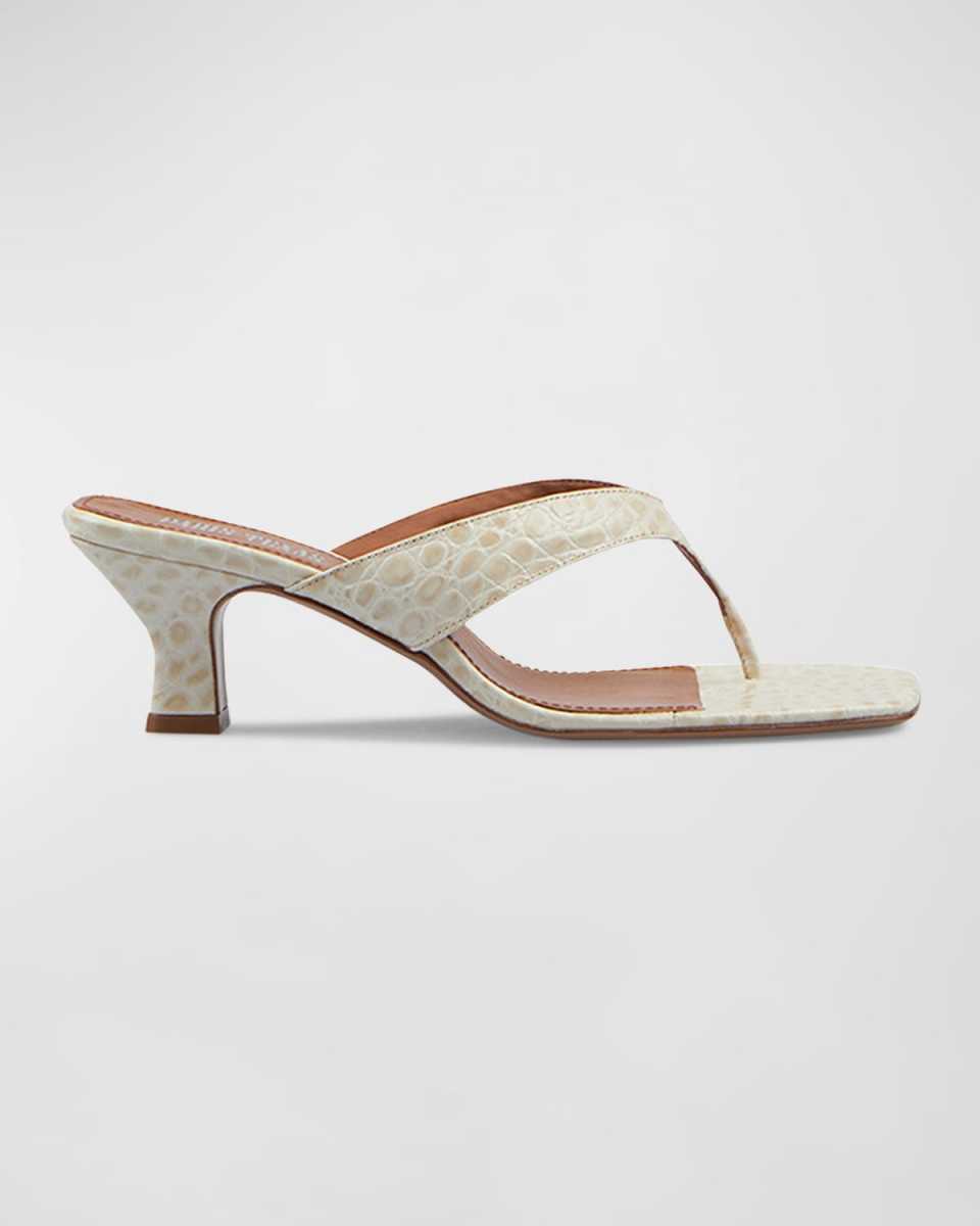 Portofino Croco Thong Mule Sandals