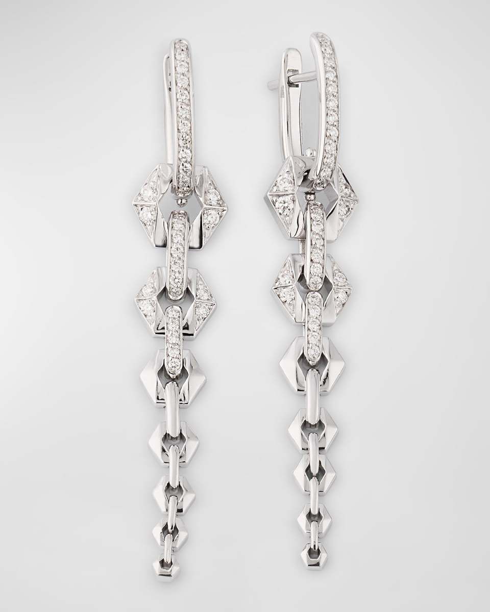 18K White Gold Flow IV Earrings with Diamonds