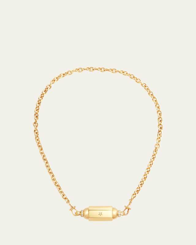 18K Yellow Gold Jumbo Locket Necklace on Classic Rosa Chain, 37cm
