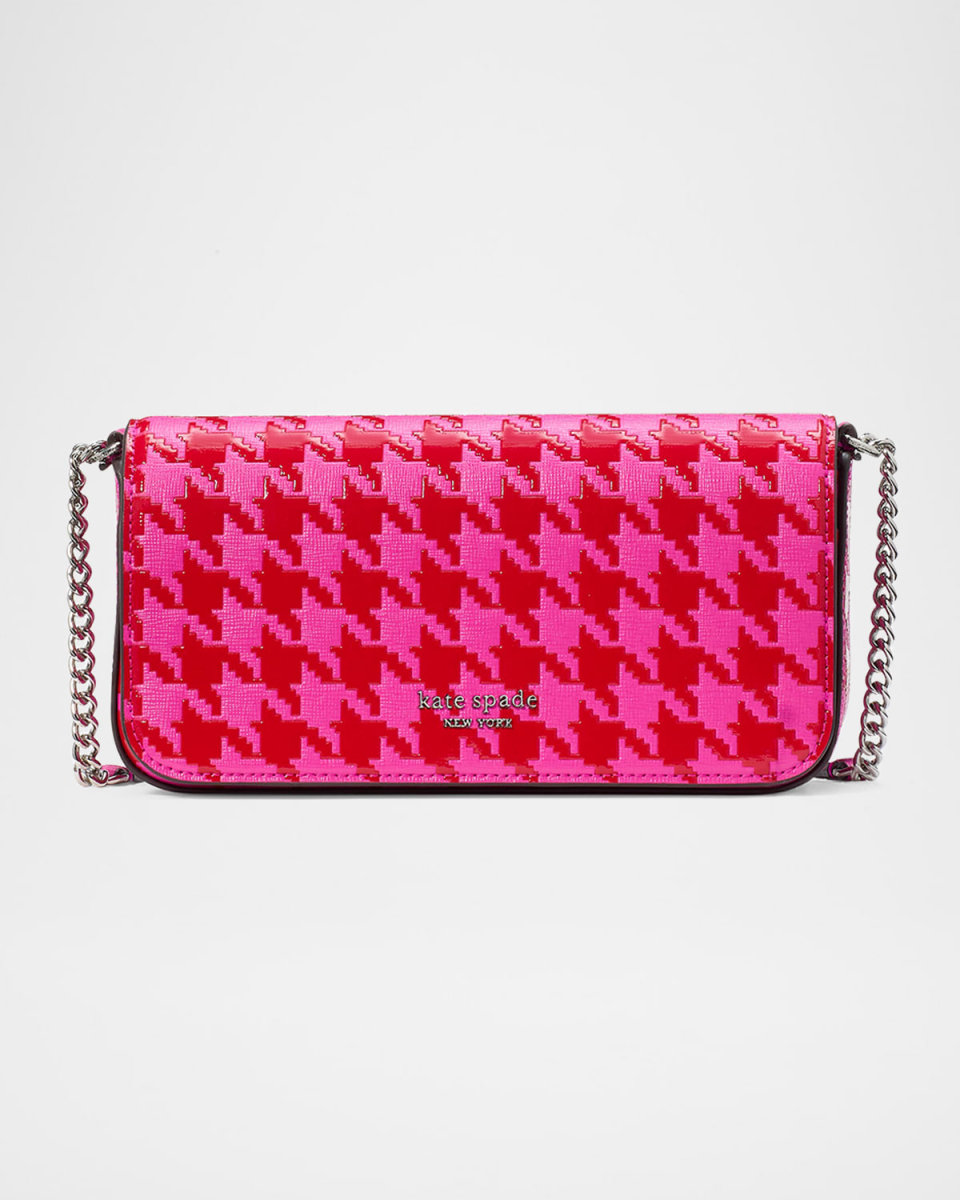 devin houndstooth-embossed leather crossbody bag