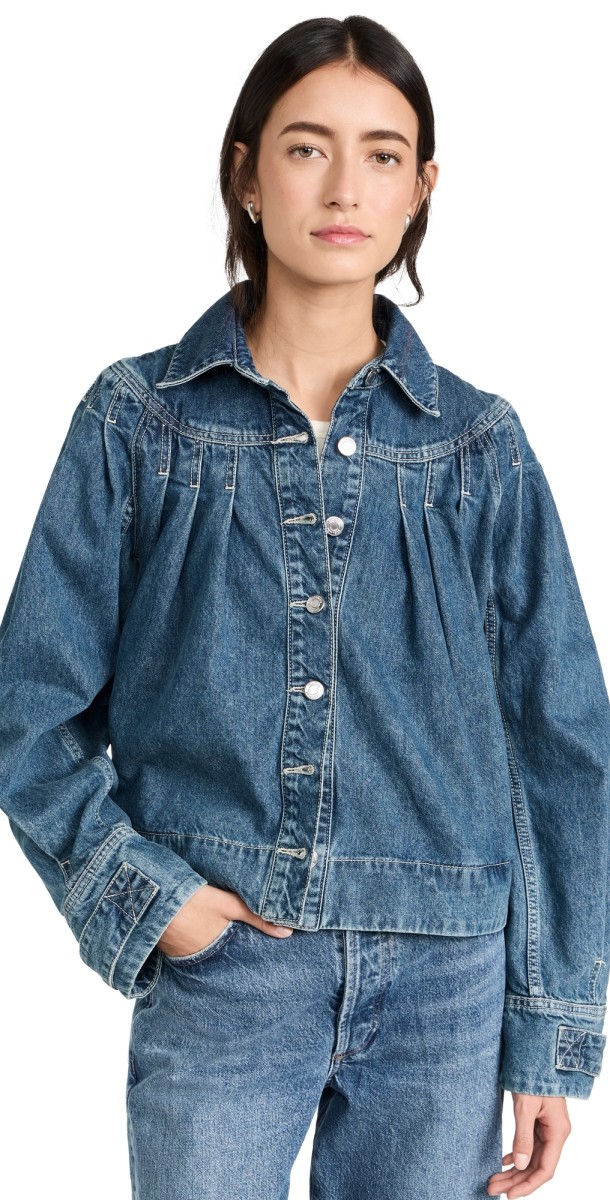 Merlette Easton Blue Jacket Mid-Blue Wash
