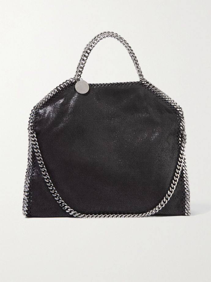 Stella McCartney The Falabella medium faux brushed-leather shoulder bag