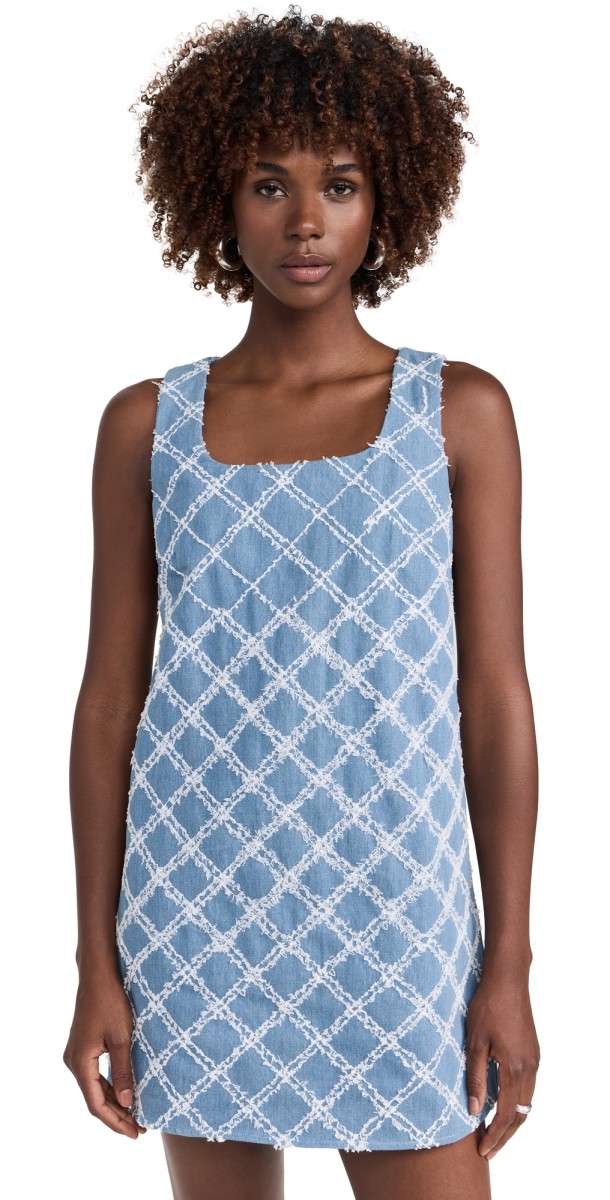 endless rose Distressed Mini Dress Light Denim