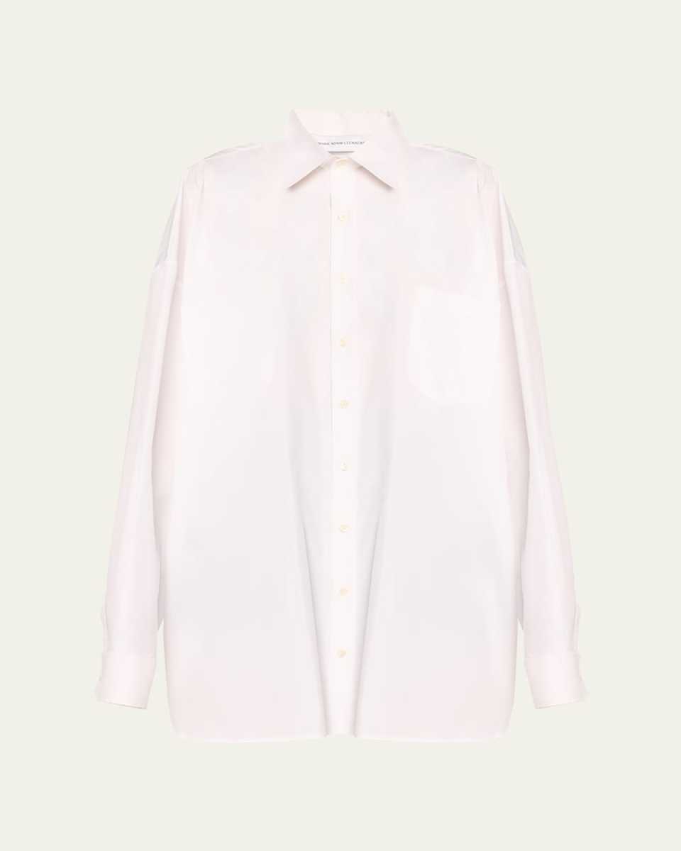 Fitted-Back Oversized Button Down Shirt