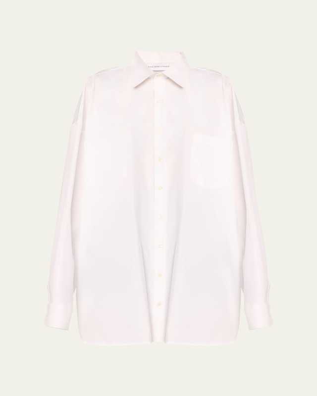 Fitted-Back Oversized Button Down Shirt