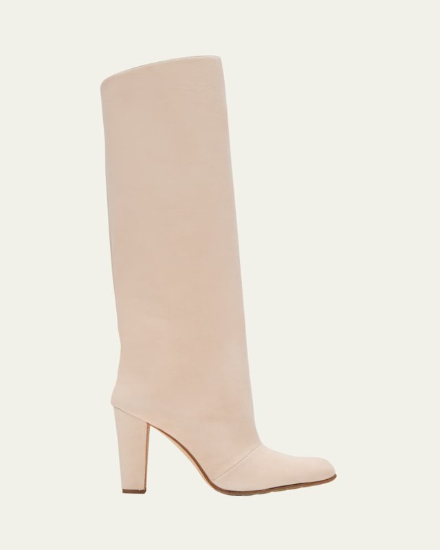 Garda Suede Block-Heel Knee Boots