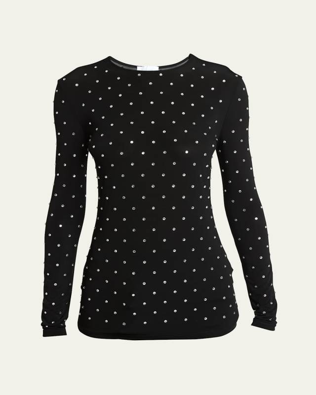 Crystal Studded Jersey Top
