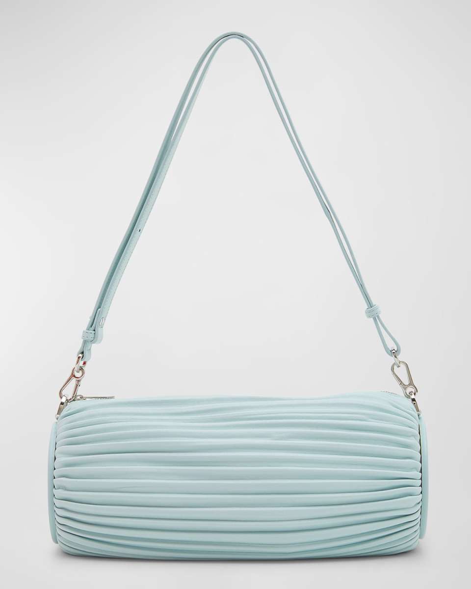 x Paula's Ibiza Bracelet Pouch in Pleated Napa Leather with Leather Strap