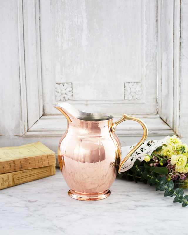 Vintage Inspired Copper Large Pitcher